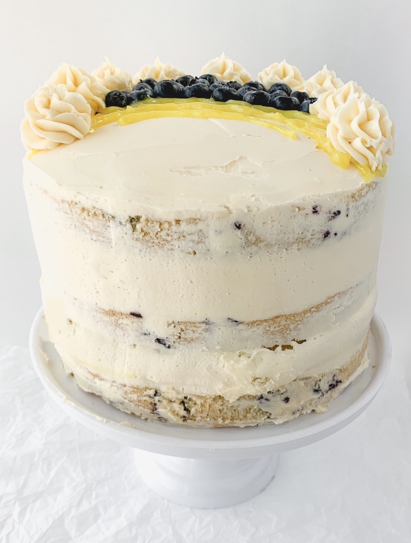 Vegan Lemon Blueberry Cake with Lemon Curd Filling (Gluten Free and ...