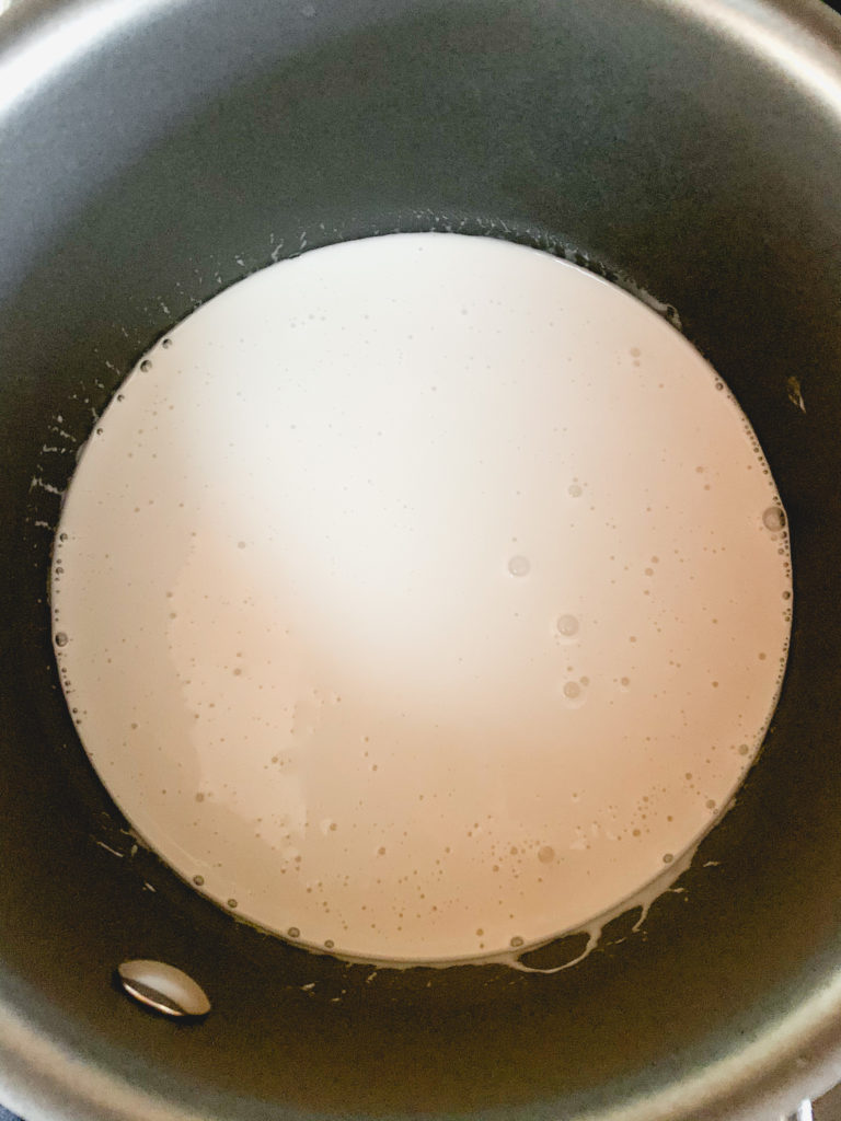 Coconut cream in a small pot - smooth