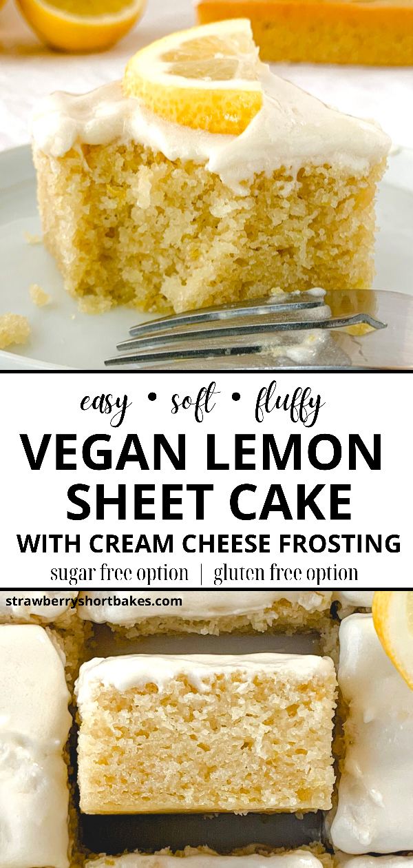 Vegan Lemon Sheet Cake with Cream Cheese Frosting (Sugar Free and ...